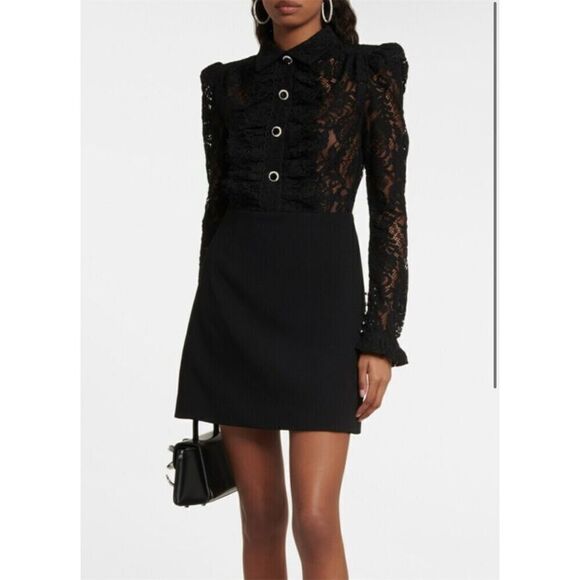 Rebecca Vallance Women's Black Kelsey Lace Minidress Size 12 Formal - Picture 1 of 11